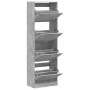 Mueble zapatero 4 cajones abatibles gris hormigón 60x34x187,5cm de , Zapateros y organizadores de calzado - Ref: Foro24-32143...