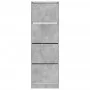 Mueble zapatero 4 cajones abatibles gris hormigón 60x34x187,5cm de , Zapateros y organizadores de calzado - Ref: Foro24-32143...