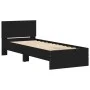 Bettgestell mit Kopfteil aus schwarzem Holzwerkstoff, 90 x 200 cm von , Betten und Lattenroste - Ref: Foro24-838625, Preis: 9...