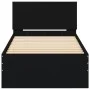 Estructura cama con cabecero madera ingeniería negro 90x200 cm de , Camas y somieres - Ref: Foro24-838625, Precio: 94,95 €, D...