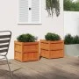Outdoor planters 2 pcs solid wax brown pine wood by , Pots and planters - Ref: Foro24-837419, Price: 100,59 €, Discount: %