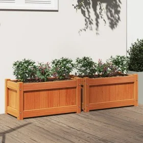 Outdoor planters 2 pcs solid wax brown pine wood by , Pots and planters - Ref: Foro24-837444, Price: 69,67 €, Discount: %