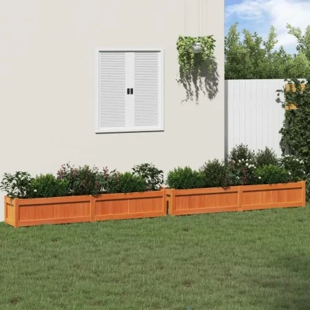 Outdoor planters 2 pcs solid wax brown pine wood by , Pots and planters - Ref: Foro24-837499, Price: 138,90 €, Discount: %