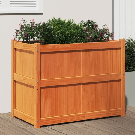 Outdoor planter solid wax brown pine wood 90x50x70 cm by , Pots and planters - Ref: Foro24-837471, Price: 90,79 €, Discount: %