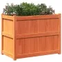 Jardinera exterior madera maciza pino marrón cera 90x50x70 cm de , Maceteros y jardineras - Ref: Foro24-837471, Precio: 89,95...