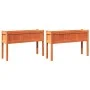 Planters with legs 2 pcs solid wax brown pine wood by , Pots and planters - Ref: Foro24-837569, Price: 114,68 €, Discount: %
