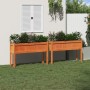 Planters with legs 2 pcs solid wax brown pine wood by , Pots and planters - Ref: Foro24-837569, Price: 115,71 €, Discount: %