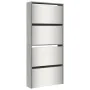 Mueble zapatero con espejo 4 niveles gris Sonoma 63x17x134 cm de , Zapateros y organizadores de calzado - Ref: Foro24-3228278...
