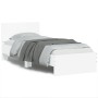 Estructura cama con cabecero madera ingeniería blanca 75x190 cm de , Camas y somieres - Ref: Foro24-838659, Precio: 84,87 €, ...
