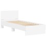 Weißer Bettrahmen aus Holzwerkstoff mit Kopfteil 75 x 190 cm von , Betten und Lattenroste - Ref: Foro24-838659, Preis: 84,87 ...