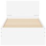 Estructura cama con cabecero madera ingeniería blanca 75x190 cm de , Camas y somieres - Ref: Foro24-838659, Precio: 84,87 €, ...