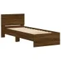 Cama con cabecero madera de ingeniería marrón roble 75x190 cm de , Camas y somieres - Ref: Foro24-838665, Precio: 65,03 €, De...