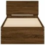 Cama con cabecero madera de ingeniería marrón roble 75x190 cm de , Camas y somieres - Ref: Foro24-838665, Precio: 65,03 €, De...