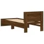 Cama con cabecero madera de ingeniería marrón roble 75x190 cm de , Camas y somieres - Ref: Foro24-838665, Precio: 65,03 €, De...