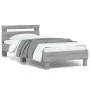 Bed frame headboard LED lights Sonoma gray 90x200 cm by , Beds and slatted bases - Ref: Foro24-838720, Price: 109,59 €, Disco...
