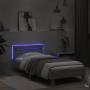 Bed frame headboard LED lights Sonoma gray 90x200 cm by , Beds and slatted bases - Ref: Foro24-838720, Price: 113,67 €, Disco...