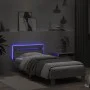 Bed frame headboard LED lights Sonoma gray 90x200 cm by , Beds and slatted bases - Ref: Foro24-838720, Price: 109,59 €, Disco...