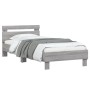 Bed frame headboard LED lights Sonoma gray 90x200 cm by , Beds and slatted bases - Ref: Foro24-838720, Price: 113,67 €, Disco...