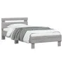 Bed frame headboard LED lights Sonoma gray 90x200 cm by , Beds and slatted bases - Ref: Foro24-838720, Price: 109,59 €, Disco...