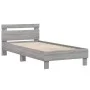 Bed frame headboard LED lights Sonoma gray 90x200 cm by , Beds and slatted bases - Ref: Foro24-838720, Price: 109,59 €, Disco...