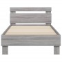 Bed frame headboard LED lights Sonoma gray 90x200 cm by , Beds and slatted bases - Ref: Foro24-838720, Price: 113,67 €, Disco...