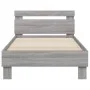 Bed frame headboard LED lights Sonoma gray 90x200 cm by , Beds and slatted bases - Ref: Foro24-838720, Price: 109,59 €, Disco...