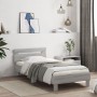 Estructura de cama cabecero luces LED gris Sonoma 90x190 cm de , Camas y somieres - Ref: Foro24-838748, Precio: 110,46 €
