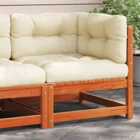 Garden corner sofa and wax brown pine wood cushions by , Modular outdoor sofas - Ref: Foro24-838066, Price: 101,51 €, Discoun...
