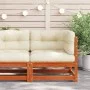 Garden corner sofa and wax brown pine wood cushions by , Modular outdoor sofas - Ref: Foro24-838066, Price: 101,25 €, Discoun...