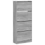 Schuhschrank mit 4 Klappschubladen Sonomagrau 80x34x187,5 cm von , Schuhregale und Schuhorganisatoren - Ref: Foro24-3214383, ...