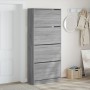 Shoe cabinet with 4 folding drawers Sonoma gray 80x34x187.5 cm by , Shoe racks and shoe organizers - Ref: Foro24-3214383, Pri...