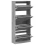 Shoe cabinet with 4 folding drawers Sonoma gray 80x34x187.5 cm by , Shoe racks and shoe organizers - Ref: Foro24-3214383, Pri...