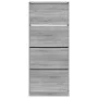 Shoe cabinet with 4 folding drawers Sonoma gray 80x34x187.5 cm by , Shoe racks and shoe organizers - Ref: Foro24-3214383, Pri...