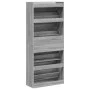 Shoe cabinet with 4 folding drawers Sonoma gray 80x34x187.5 cm by , Shoe racks and shoe organizers - Ref: Foro24-3214383, Pri...