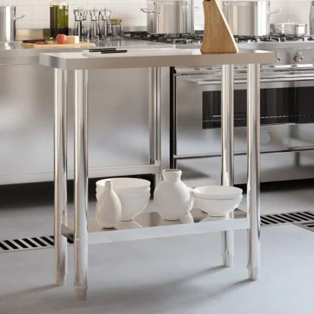 Küchenarbeitstisch aus Edelstahl 82,5x30x85 cm von , Wiederherstellung - Ref: Foro24-376451, Preis: 121,69 €, Rabatt: %
