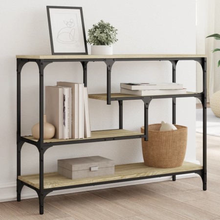Mesa consola madera de ingeniería roble Sonoma 100x30x75 cm de , Mesas auxiliares - Ref: Foro24-838914, Precio: 66,90 €, Desc...