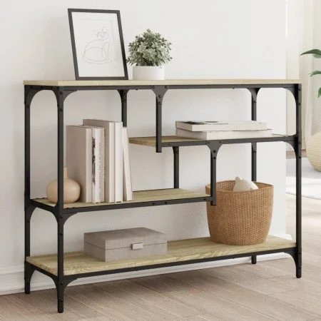 Sonoma oak engineered wood console table 100x30x75 cm by , Side tables - Ref: Foro24-838914, Price: 66,05 €, Discount: %