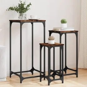 Stackable tables 3 units engineered wood smoked oak by , Side tables - Ref: Foro24-838940, Price: 61,02 €, Discount: %