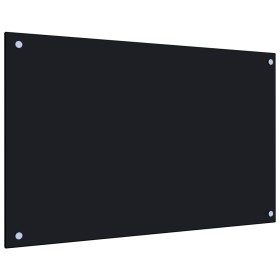 Protección salpicaduras cocina vidrio templado negro 80x50 cm