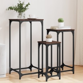 Stackable side tables 3 units oak brown engineered wood by , Side tables - Ref: Foro24-838942, Price: 50,03 €, Discount: %