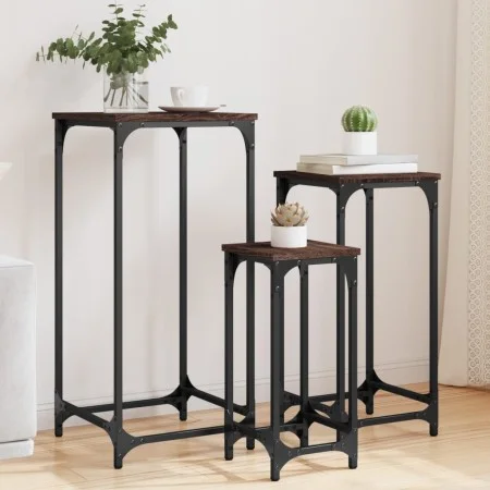 Stackable side tables 3 units oak brown engineered wood by , Side tables - Ref: Foro24-838942, Price: 49,54 €, Discount: %