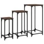 Stackable side tables 3 units oak brown engineered wood by , Side tables - Ref: Foro24-838942, Price: 49,54 €, Discount: %