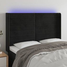 Kopfteil aus schwarzem Samt mit LED 147x16x118/128 cm von vidaXL, Kopf- und Fußteile - Ref: Foro24-3124238, Preis: 100,13 €, ...