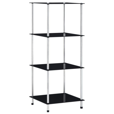 4-level black tempered glass shelf 40x40x100 cm by vidaXL, Bookcases and shelves - Ref: Foro24-249510, Price: 54,45 €, Discou...