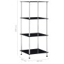 4-level black tempered glass shelf 40x40x100 cm by vidaXL, Bookcases and shelves - Ref: Foro24-249510, Price: 54,45 €, Discou...