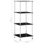 4-level black tempered glass shelf 40x40x100 cm by vidaXL, Bookcases and shelves - Ref: Foro24-249510, Price: 53,42 €, Discou...