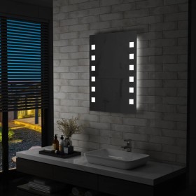 Badezimmer-Wandspiegel mit LED 60x80 cm von vidaXL, Spiegel - Ref: Foro24-144700, Preis: 82,85 €, Rabatt: %