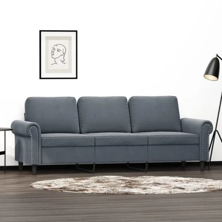 Sofá de 3 plazas terciopelo gris oscuro 180 cm de , Sofás - Ref: Foro24-359540, Precio: 280,12 €, Descuento: %