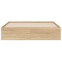 Cama con cajones madera ingeniería roble Sonoma 140x190 cm de , Camas y somieres - Ref: Foro24-3207303, Precio: 243,04 €, Des...