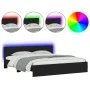 Black headboard bed frame and LED lights 180x200 cm by , Beds and slatted bases - Ref: Foro24-3207589, Price: 278,82 €, Disco...